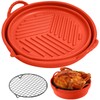 Reusable Silicone Liners with Rack, Foldable Round Basket Liners, 8.5