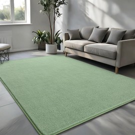 Pettop Area Rugs for Bedroom Living Room, 4x6 Light Green Thickened Memory-Foam Indoor Carpets, Modern Aesthetic Minimalist Super Soft Comfy Carpet for Boys Girls Adults Room Dorm Home Decor