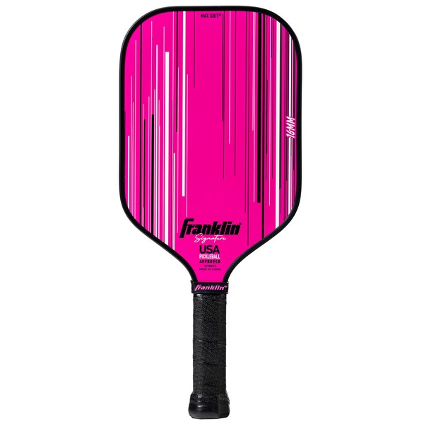 Franklin Sports Pro Pickleball Paddles - Signature Series Pro Pickleball Paddle with MaxGrit Surface - USA Pickleball (USAPA) Approved Tournament Pickleball Paddle - 16mm Polypropylene Core - Pink