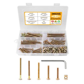 XOOL 110 PCS M6×80/65/55/45/35 mm Hex Socket Head Cap Screw Kit, Crib Bunk Bed Furniture Cot, Bunk Bed Replacement Hardware