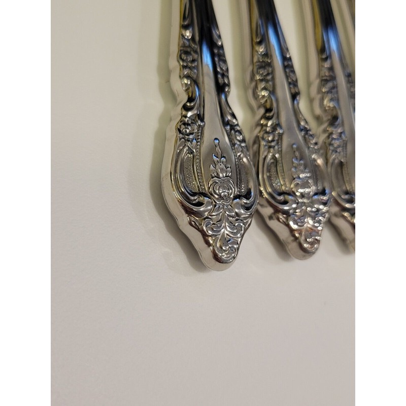 Oneida Community Brahms Dinner Knives Silverware 6 Piece Flatware Floral