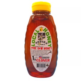 Naturz Beez RAW HONEY CLOVER 1LB 454g Squeeze Bottle 100% PURE RAW HONEY