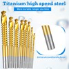 6 Pack Titanium Coated HSS Twist Drill Bits, 3-8mm Hex