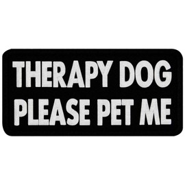 Therapy Dog Please Pet Me Patch Embroidered Service Dog Vest/Harnesses Badge Iron On Sew On Emblem