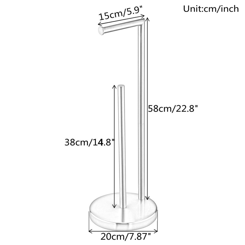 Free Standing Toilet Paper Roll Holder Stand with Reserve, Gold