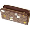 GOYA Women's Leather Long Wallet, Snoopy Print, Signature, Peanuts, Collaboration,