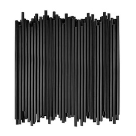 Black Plastic BPA Free Disposable Jumbo Drinking Straws 7.75 Inch Individually Wrapped for Cold Beverages Soda Juice Restaurants Bars Parties BBQs Events (1000)