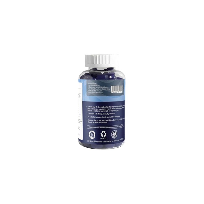 Magnesium Gummies, (90 Gummy), Magnesium Citrate, Natural Grape Flavour, Vegan,