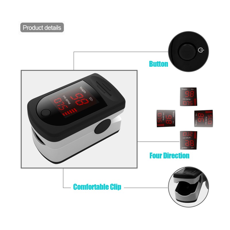 Digital Fingertip Pulse Oximeter LED Display Blood Oxygen Sensor Saturation