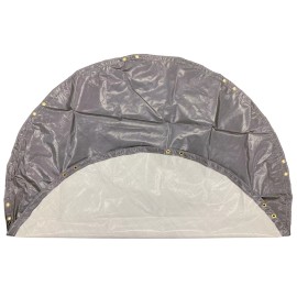 Harpster Tarps Round 18 Ft Diameter Tarp Heavy Duty Pool Firepit Sandbox Waterproof Field Cover - Silver/White