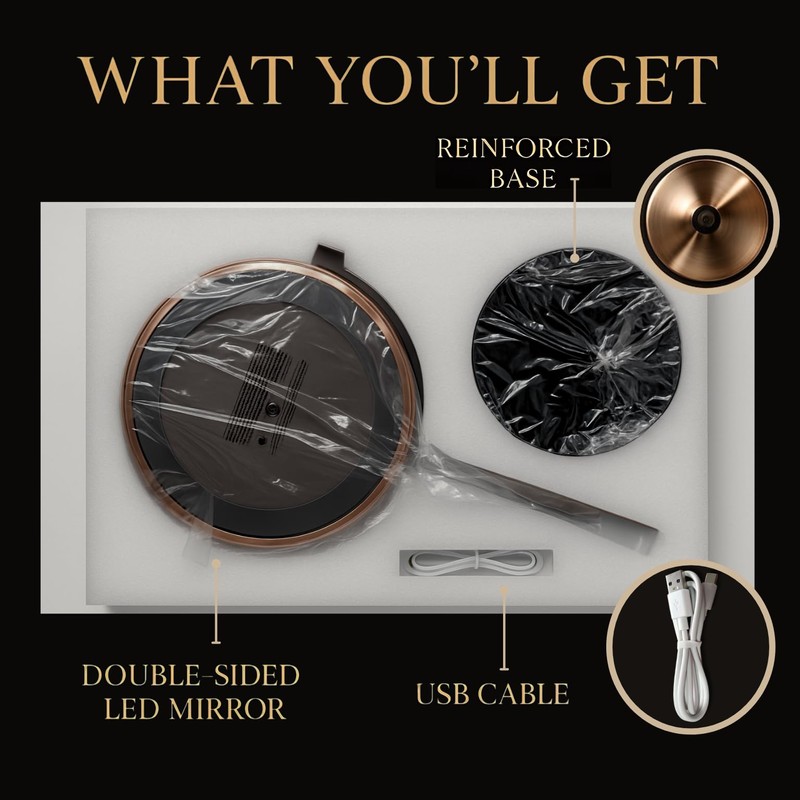 MIRRORVANA Lighted Make Up Mirror with 15X Magnification - 15X