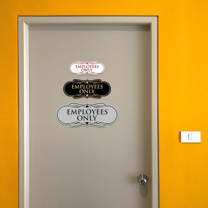 Designer Employees ONLY Sign - Lt Gray - Large