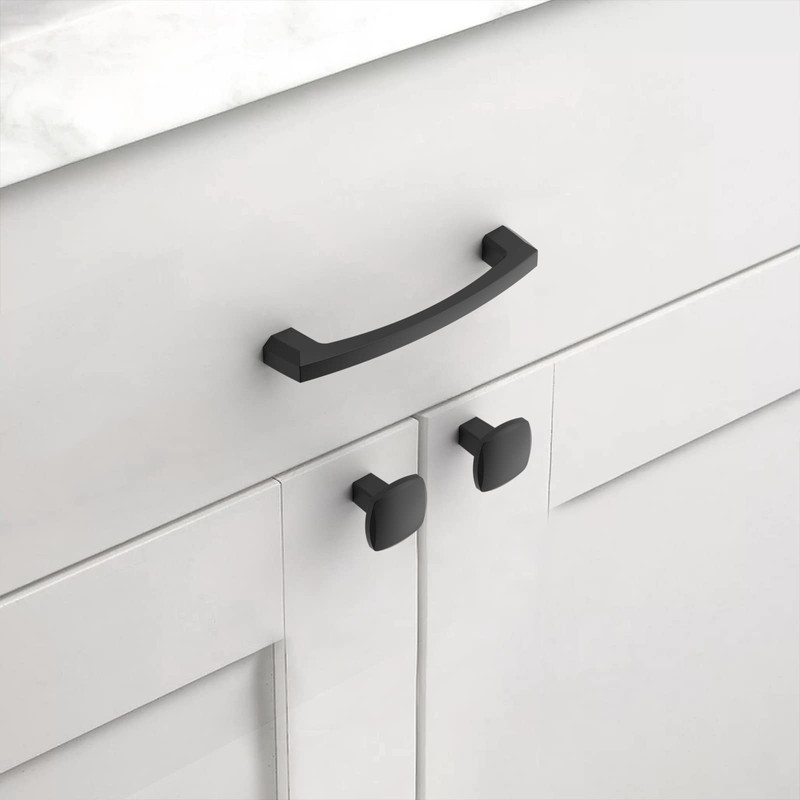 Asidrama 10 Pack 4 Inch(102mm) Matte Black Kitchen Cabinet Handles,