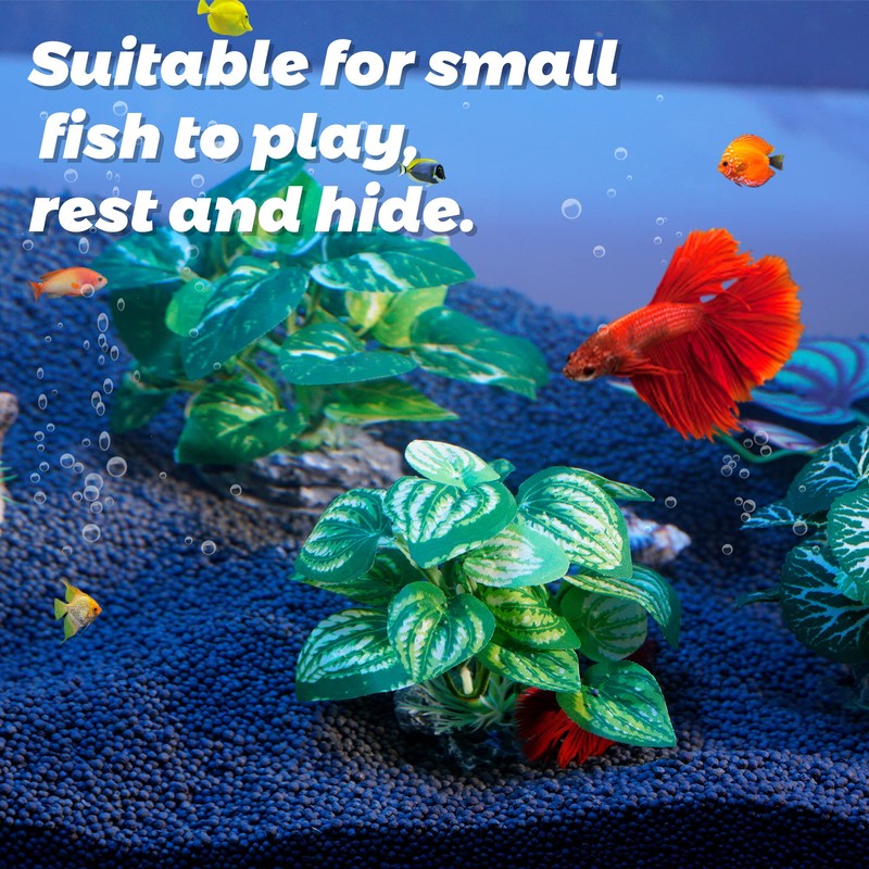 Ameliade Aquarium Plants Fish Tank Decorations Betta Silk Leaf Pad