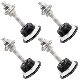 4PCS Quick Latch Hood Pins, Quick Release Lock Latch Bumper, Diameter 1.25 inch Universal Aluminum Vehicle Hood Pins Bumper Hood License Plate Lock Clip Push Button Bonnet (Black,4)