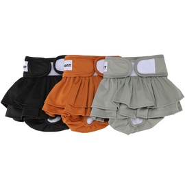 Avont 3 Pcs Female Dog Manner Belt Washable Reusable High Absorbent Adjustable Waist Size