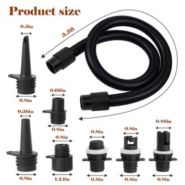 Yqhugbc SUP Pump Adapter, Sup Pump Air Hose, Adapter Sup Pump, Air Pump Adapter, SUP Valve Adapter with 7 Standard Air Pump Nozzles, for Inflatable Boats, Stand Up Paddle Board, Inflatable Bed