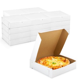 Fit Meal Prep 250 Pack White Bakery Boxes, 10 x 10 x 2.5 Inches Kraft Lining Pastry Boxes, Cardboard Treat Boxes Pie Boxes Cookie Boxes Dessert Boxes for Cupcakes, Chocolates, Donuts, Macarons