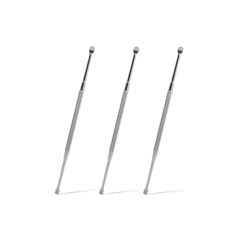 3PCS Stainless Steel Earwax Remover Spoon, Ear Pick Scraper Cleaner
