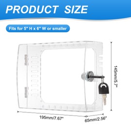 PATIKIL Thermostat Lock Box with Key, Universal Clear Thermostat Cover Guard with Lock Fits Thermostats 5" H x 6" W or Smaller