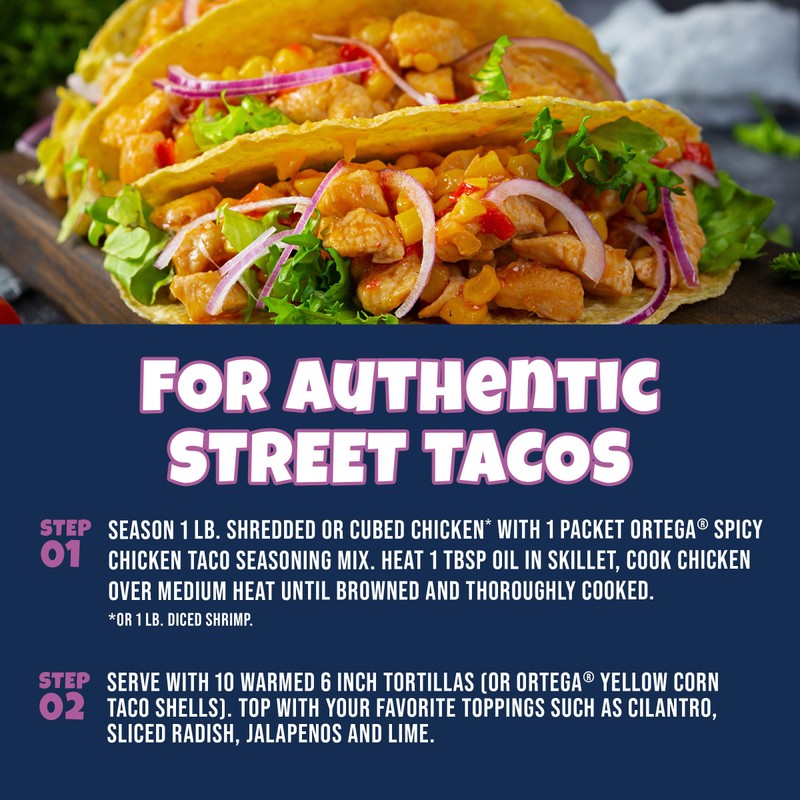 Ortega Street Taco Seasoning Mix, Spicy Chicken Taco, 1 Ounce