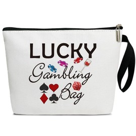 Casino Cosmetic Bags, Makeup Bag Toiletry Pouch for Women, Casino Lovers Gift Gambler Gift for Women Friends, Small Makeup Bag with Zipper Travel Bag Gambling Accessories Pouch -RC14