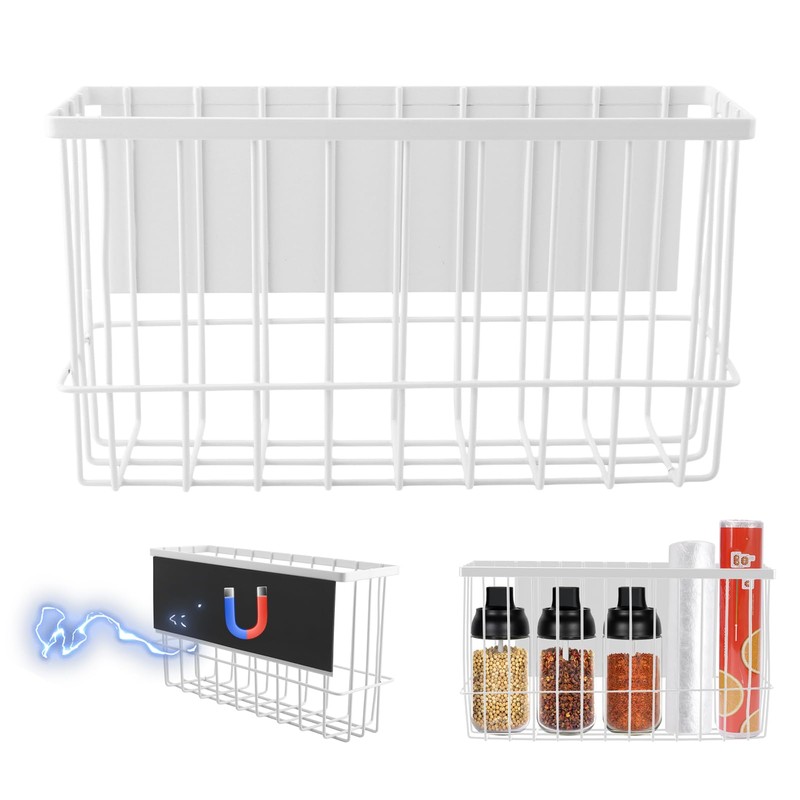 Restynic Magnetic Metal Basket Organizer for Fridge & Locker, Storage