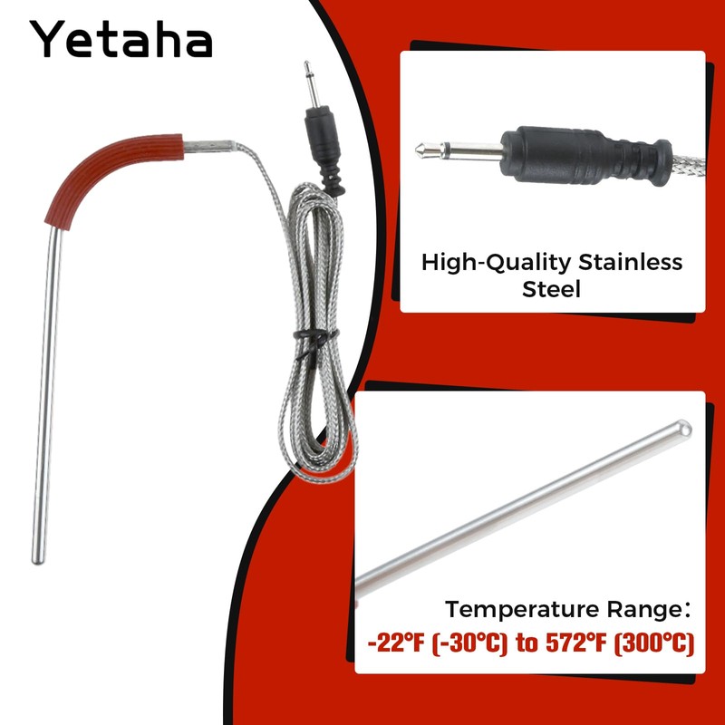 Yetaha 2Pack Grill Probes Replacement for Weber IGrill, Red/Black Replacement