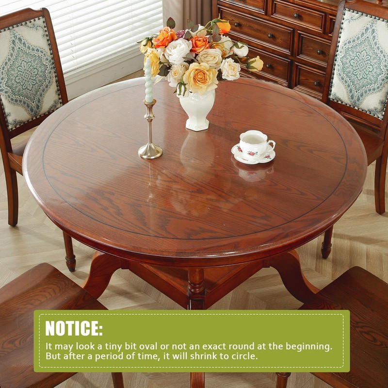 OstepDecor Frosted Round Table Protector 36 Inch Thick Frosted Table