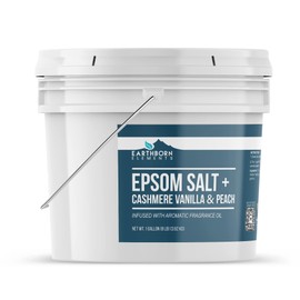 Earthborn Elements Cashmere Vanilla & Peach Epsom Salt 8 lb, Pure & Undiluted, Soaking Salt with Fragrance