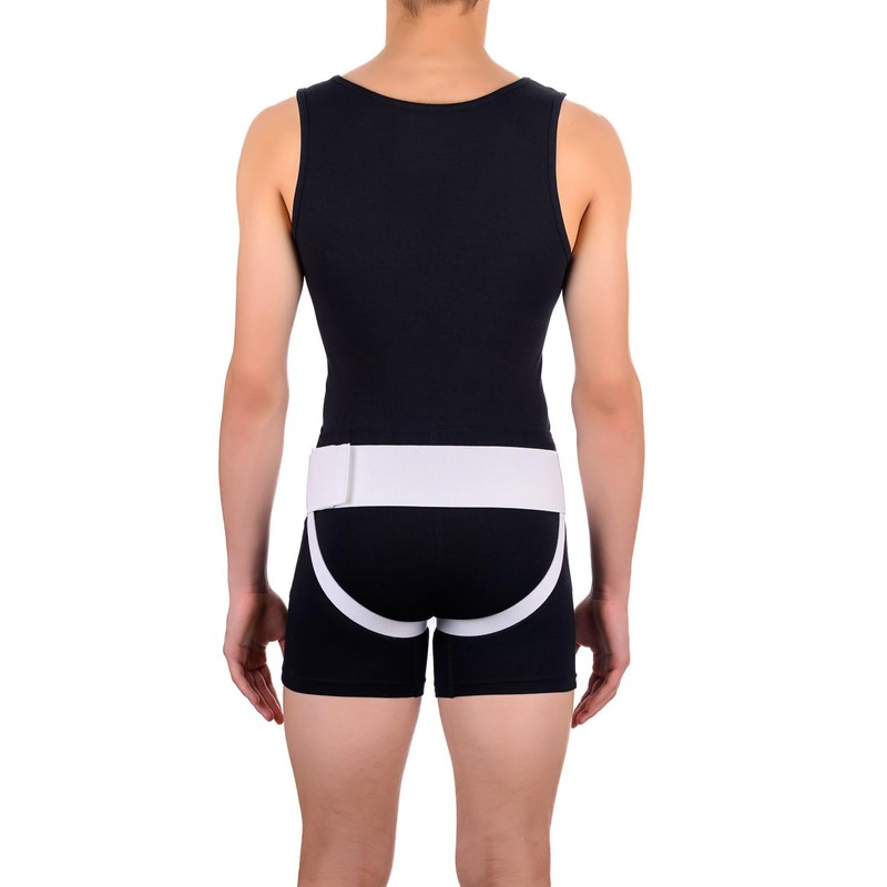 FlexaMed Double Inguinal Groin Hernia Truss with Compression Pads White