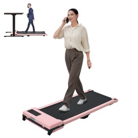 Flexispot Walking Pad, Under Desk Treadmill with 2.0HP Brushless Motor, 3 in 1 Portable Running Machine, Countdown Modes, Spacious Jogging Area for Home, Office Workout, 220 lbs Capacity, Pink