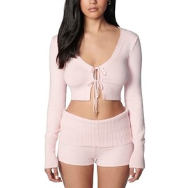 florence by mills Women's Barre Collection Sweater Crop Cardi, Ballerina Pink, XX-Large