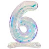 Folat 62951 Palloncino numeri 6 Iridescente 72 cm - Senza