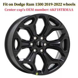 4PCS Custom 63mm 2.5 Inch Custom Glossy Black Blank Plastic Hubcaps Car Wheel Hub Center Caps Fit for Ram 1500 2019-2022 Wheels 6KF18TRMAA
