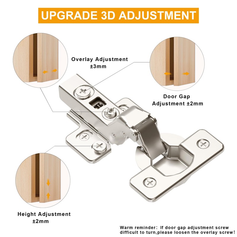 Luokim 2 Pack Inset Soft Close Cabinet Hinges, Frameless European