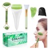 Set Masajeador Facial Jade Rodillo Gua Sha Piel Antiedad