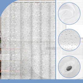 COSORO PEVA Shower Curtain 180x180cm,Heavy Duty Plastic Black Weighted Shower Curtains Mould Proof Resistant Waterproof Bath Curtains with 3 Magnet 12 Hooks for Wet Room,Bathroom,Shower Stall,Bath Tub