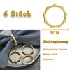 Lashua Pack of 6 napkin rings, gold, bamboo napkin ring,
