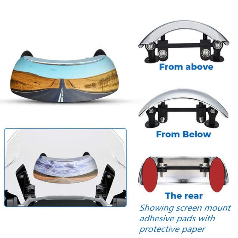 Qiilu Espejo retrovisor para motocicleta, espejo retrovisor universal para motocicleta,