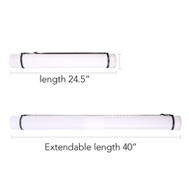 TRANSON Durable Poster Storage Tube with Straps 24"-40" Extendable for Blueprints, Artwork, Maps, Posters Color White