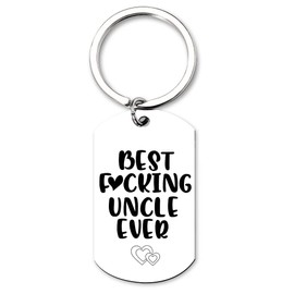 Kilener Funny Uncle Keychain Gifts from Niece Nephew - Best Fucking Uncle Ever Keychains for Uncle Father Day Gifts for Men Uncle Gifts from Kids Christmas Birthday Gifts for Uncles Key Chain