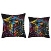 Rubik Magic Cube Colorful Illustration Graphic Throw Pillow