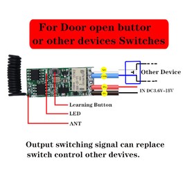 DC 5V 6V 9V 12V Mini Relay Remote Control Switch Small Contact NO COM NC 1 Channel Learning Button Wireless Remote Control Switches Ask 433MHz Toys DIY (Latching-2 Switch)