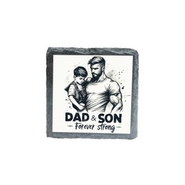 Dad & Son – Forever Strong Slate Coaster (slco-kf25-3588)