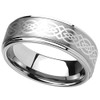 DoubleAccent 8mm Titanium Wedding Bands Promise Rings Laser Etched Celtic