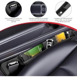 KVAEY 2 piezas de relleno de espacio para asiento de coche, organizador de asiento automotriz para rellenar el espacio entre el asiento y la consola, almacenamiento universal para asiento de coche