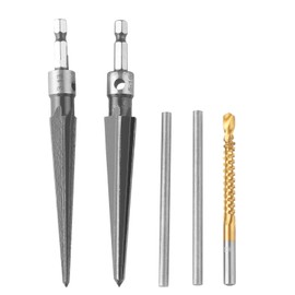 JONMON Tapered Reamer Set and Side Cutting Drill Bit, 3-13mm & 5-16mmHand Reamer Bit with 6mm HSS Drill Bit, T Handle Taper Bridge Pin Hole Drilling Tool for Plastic Wood Reaming