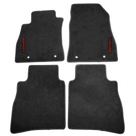 Unbranded Fit For 13-19 Nissan Sentra Sedan Black Nylon Floor Mat Carpet 4PCS w/ Red Sport