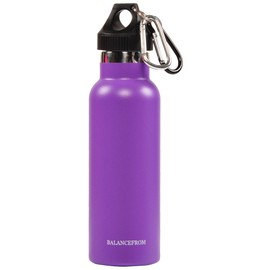 BalanceFrom Double-Wall Vacuum Insulated Stainless Steel Water Bottle, 3 Caps Included, Wide Mouth and Standard Mouth, Multiple Colors and Sizes
